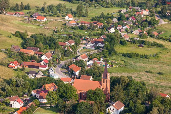 Braswald, panorama wsi. EU, PL, warm-maz. Lotnicze.